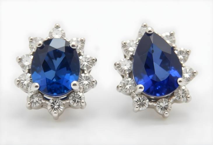 Opulent Sapphire and Diamond Halo Earrings